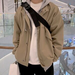 REAL TAKAI MEN'S RT No. 4175 TWO PIECE HOODED Jacket Tan + Gray Size L $78